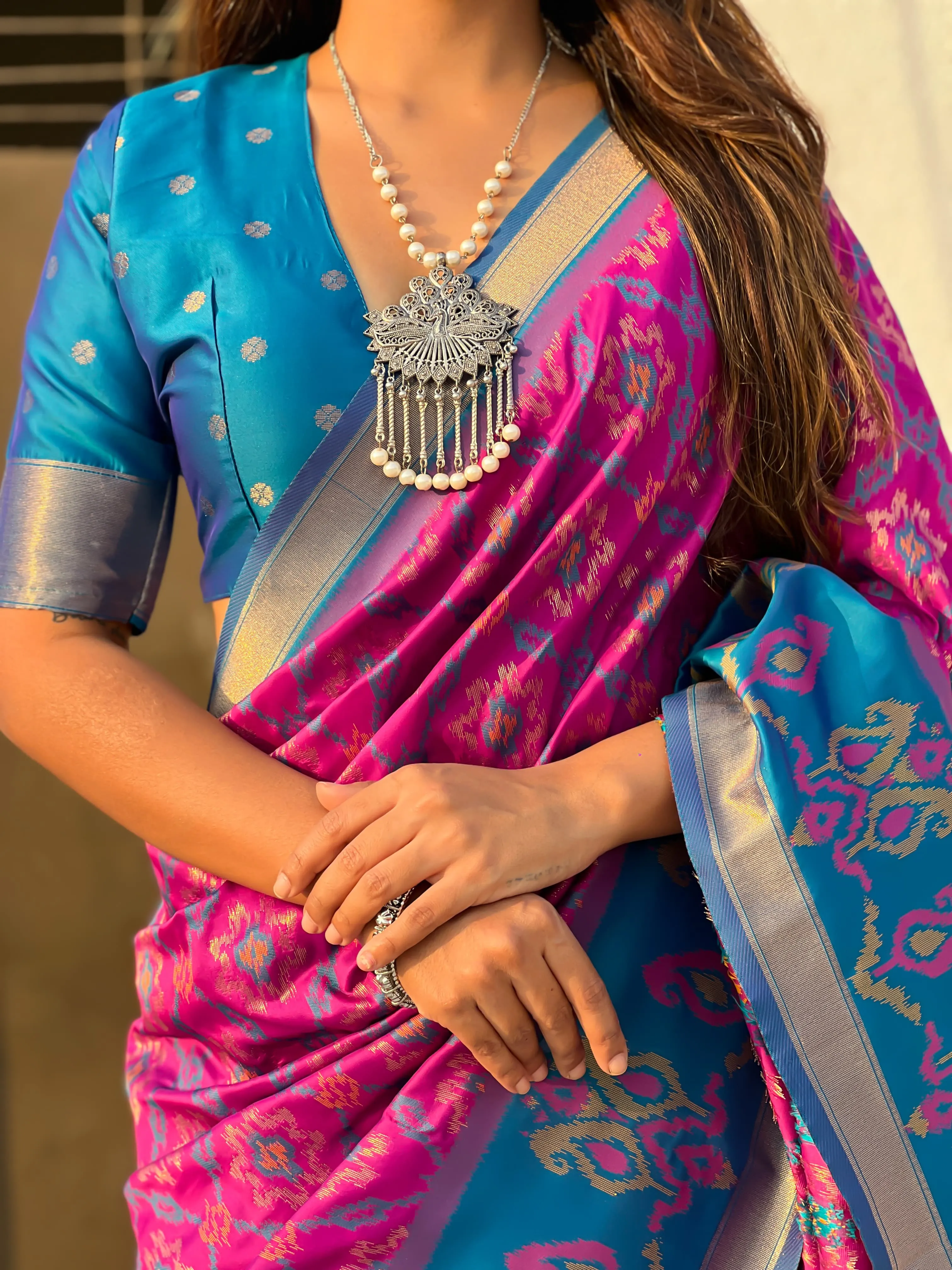 Buy Satarangi Ikkat Premium Saree in Surat - Reseller Bazzar